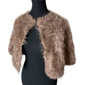 BERNAT New Brush Up Vintage 50’s Mohair Wool Stole Cape Sable Brown Original Box